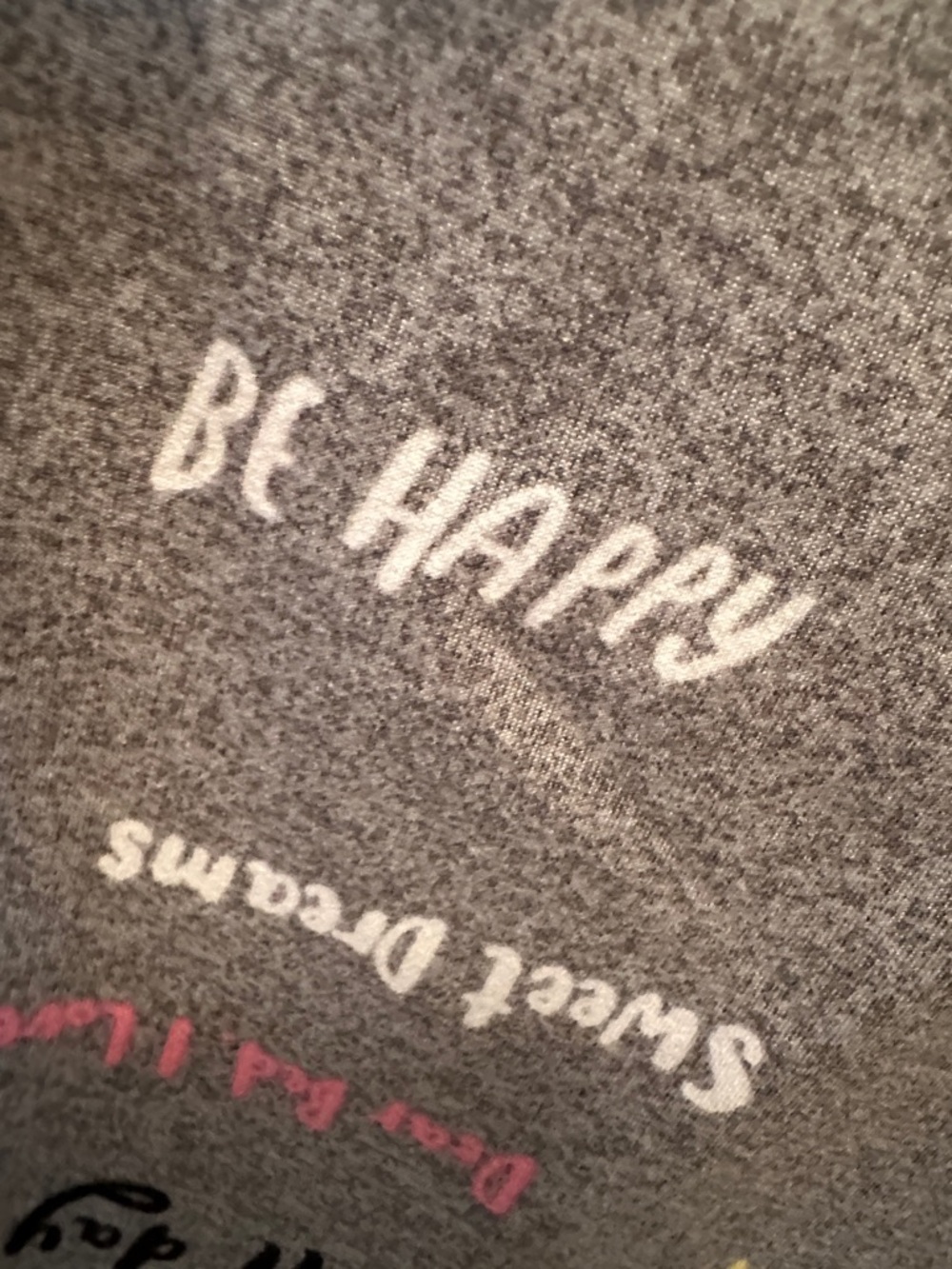 Joyspun Gray Star & Novelty Script Pajama Tank Top and Shorts Set Size M (8-10) - Picture 9 of 12